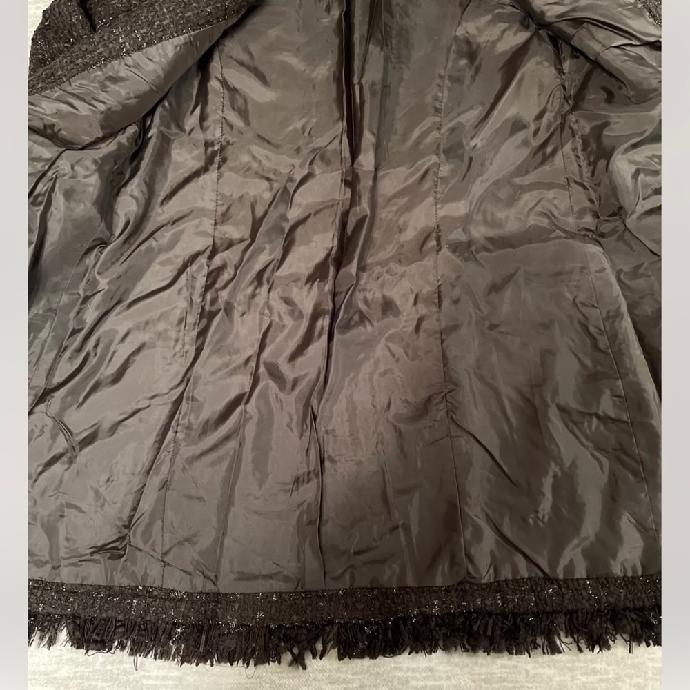 vertigo paris brown tweed sparkle frayed hem jacket sz. Med $360 - Picture 4 of 5